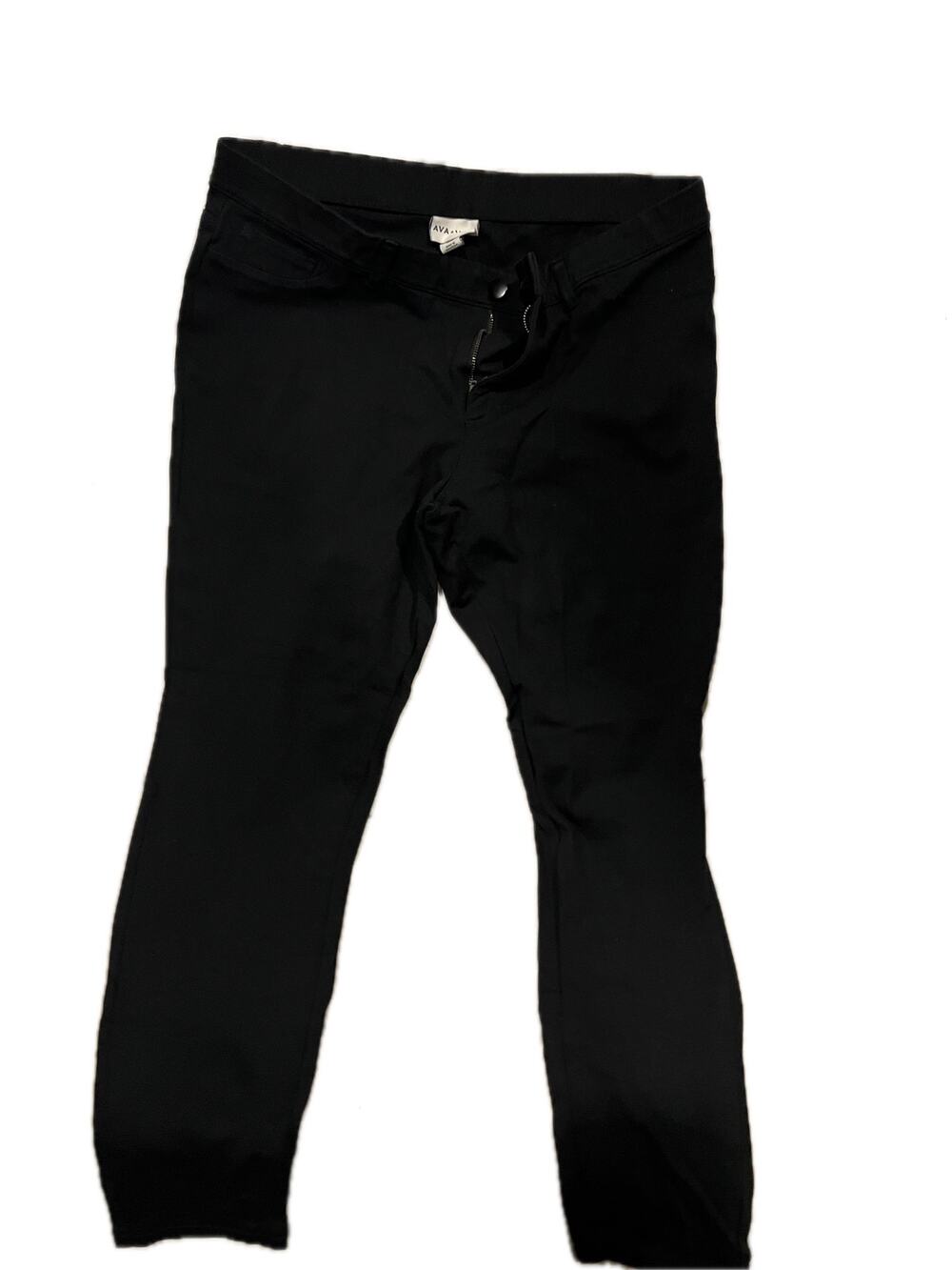 Ava Viv Black Tapered Casual Black Pants Womans 16W